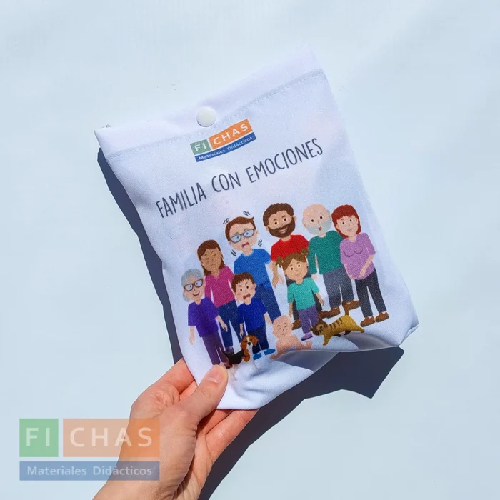 Familia con emociones en tela