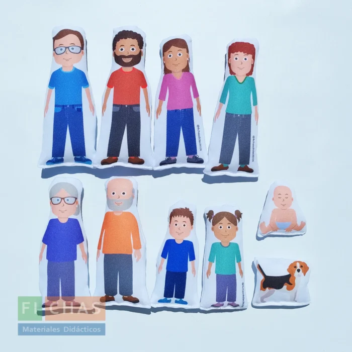 Familia con emociones en tela