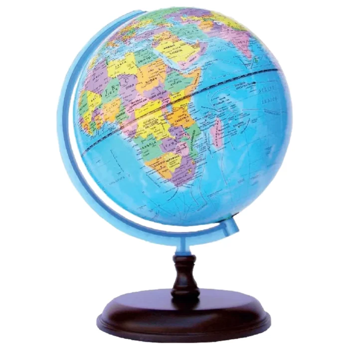 Globo Terraqueo 25 Cm Base Madera Gloter