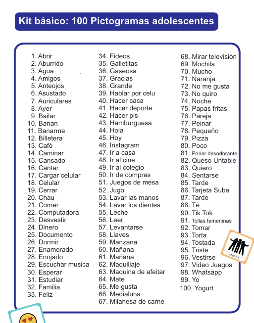 d4c6cf39cc0d2ed718c12599e4c9d072805b4e79a4244033fac5c2817454428a80693 Pictogramas - Kit 100 ADOLESCENTES