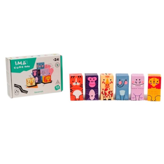 cubos-magneticos-animales-sabana-ima-cube-baby-braintoys-1 Cubos magnéticos animales de la sabana Ima Cube Baby 12 piezas - Braintoys