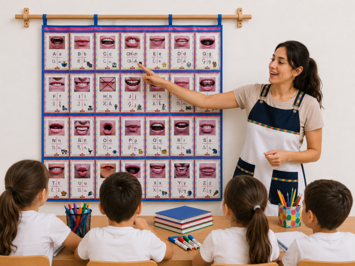 pronunciacion Panel textil con fonemas